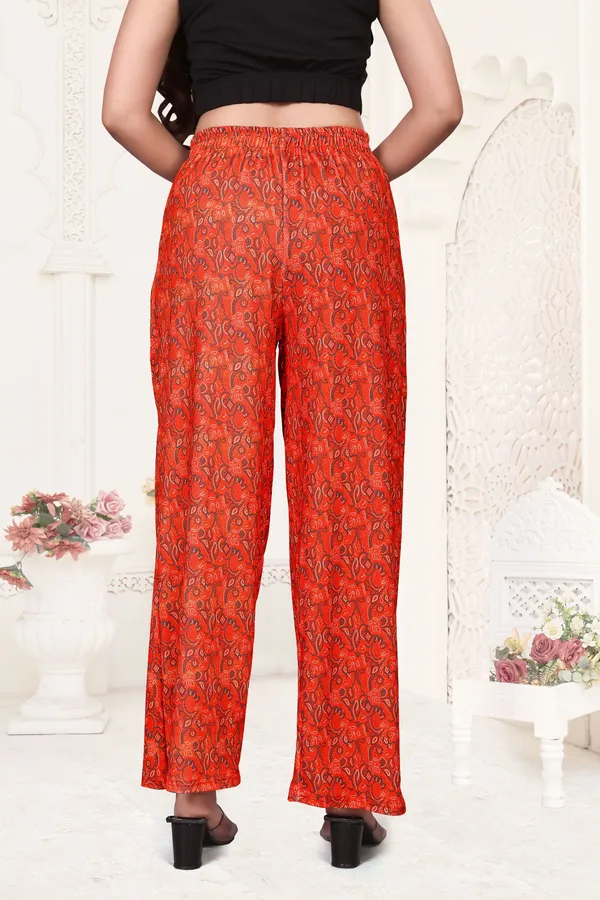 Women'S_Red_Printed_Palazzo_Pants_With_Elastic_Waist