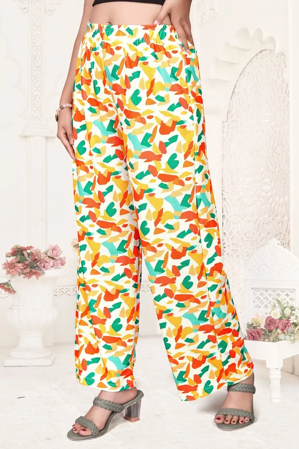 Women'S_White_Multicolor_Abstract_Print_Palazzo_Pants