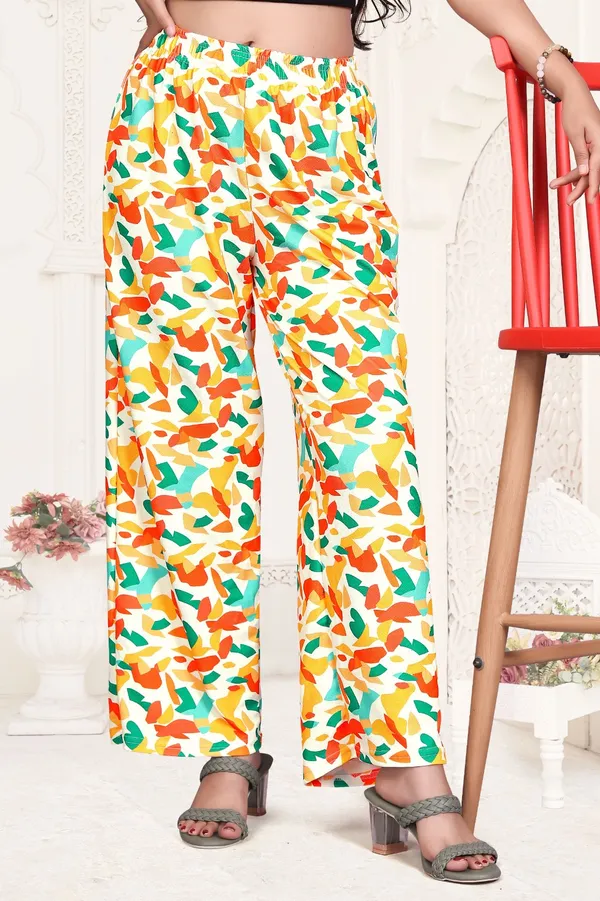 Women'S_White_Multicolor_Abstract_Print_Palazzo_Pants