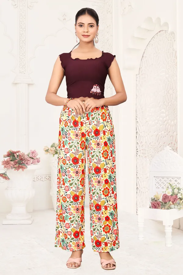 Women'S_Floral_Print_Palazzo_Pants_With_Crop_Top_Set