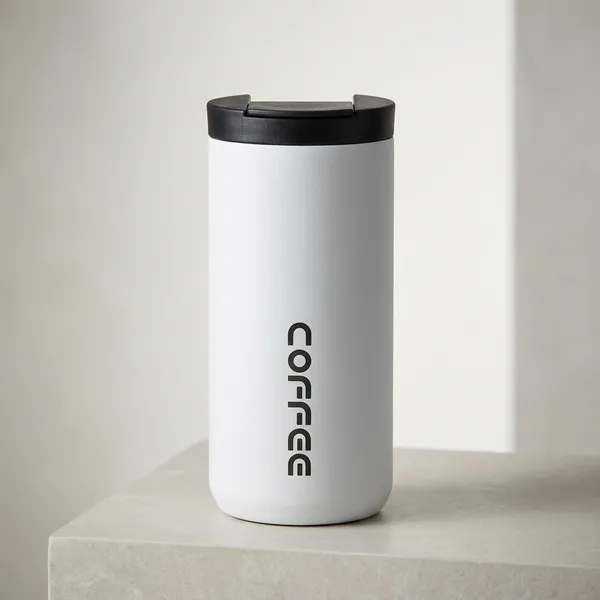 White_Insulated_Stainless_Steel_Coffee_Tumbler_With_Black_Lid_-_500Ml