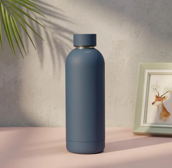 Matte_Blue_Stainless_Steel_Water_Bottle_With_Leak-Proof_Cap