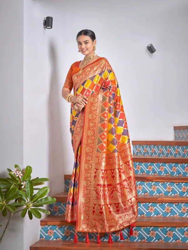 Manohari_Womens_Most_Trendy_Banarasi_Woven_Orange_With_Multicolor_Saree_With_Heavy_Jacquard_Work_Saree_With_Blouse_Piece