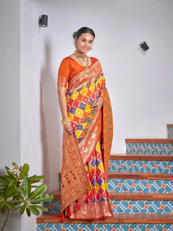 Manohari_Womens_Most_Trendy_Banarasi_Woven_Orange_With_Multicolor_Saree_With_Heavy_Jacquard_Work_Saree_With_Blouse_Piece