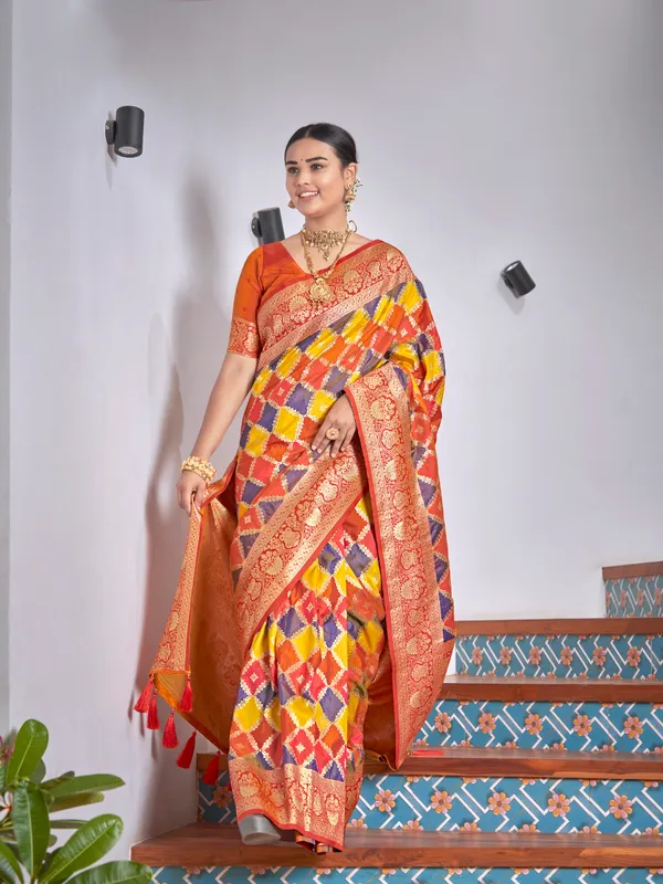 Manohari_Womens_Most_Trendy_Banarasi_Woven_Orange_With_Multicolor_Saree_With_Heavy_Jacquard_Work_Saree_With_Blouse_Piece