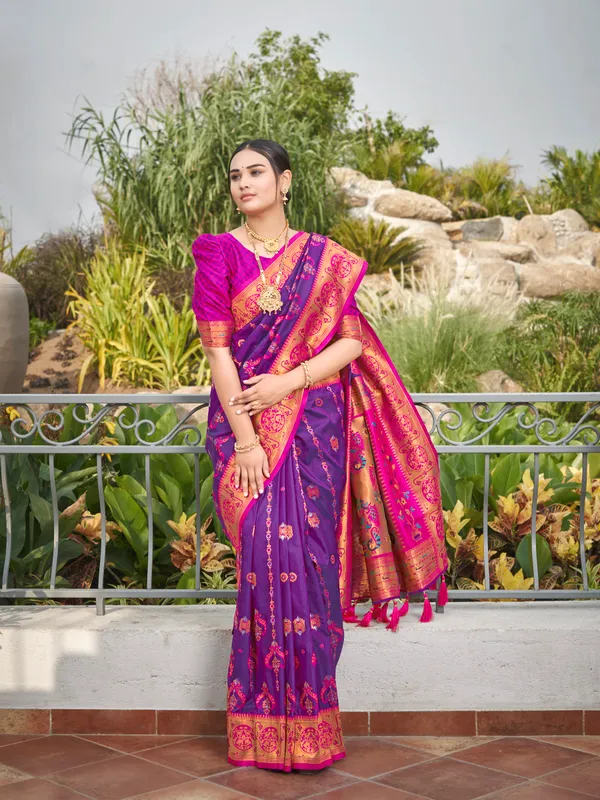 Manohari_Womens_Most_Trendy_Banarasi_Woven_Purple_With_Pink_Saree_With_Heavy_Jacquard_Work_Saree_With_Blouse_Piece