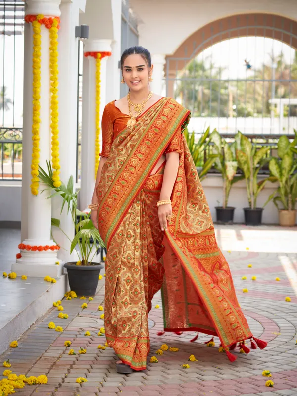 Manohari_Womens_Most_Trendy_Banarasi_Woven_Orange_Saree_With_Heavy_Jacquard_Work_Saree_With_Blouse_Piece