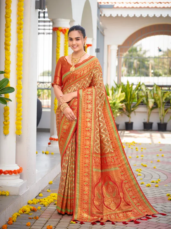Manohari_Womens_Most_Trendy_Banarasi_Woven_Orange_Saree_With_Heavy_Jacquard_Work_Saree_With_Blouse_Piece