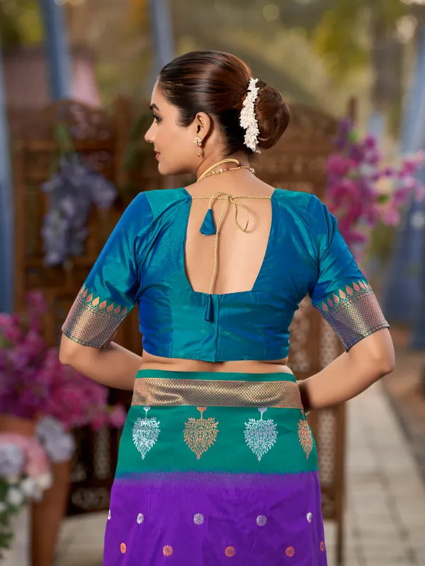 Manohari_Womens_Most_Trendy_Banarasi_Soft_Silk_Woven_Purple_And_Turquoise_Blue_Saree_With_Heavy_Jacquard_Work_Saree_With_Blue_Blouse_Piece
