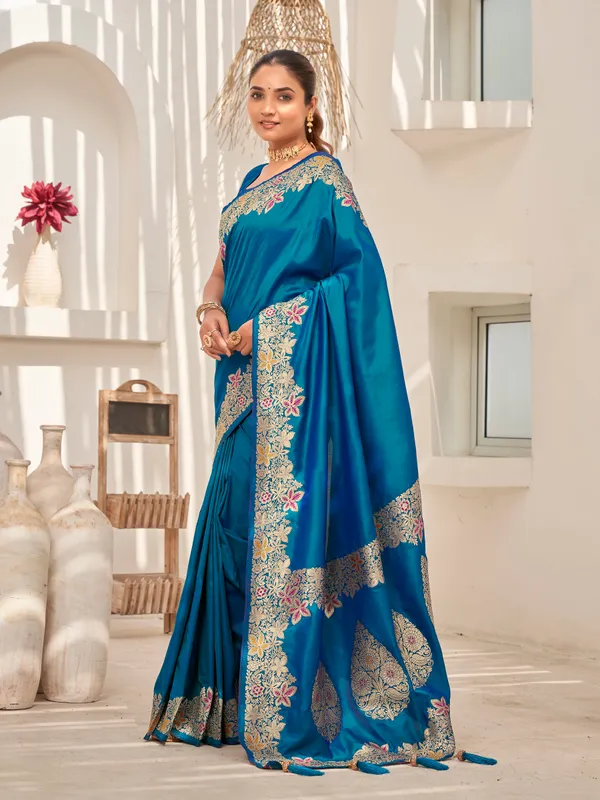 Manohari_Womens_Trendy_Banarasi_Soft_Silk_Woven_Blue_Saree_With_Heavy_Jacquard_Work_Saree_With_Blue_Blouse_Piece