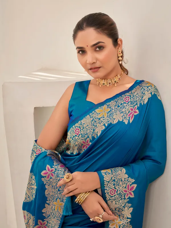 Manohari_Womens_Trendy_Banarasi_Soft_Silk_Woven_Blue_Saree_With_Heavy_Jacquard_Work_Saree_With_Blue_Blouse_Piece
