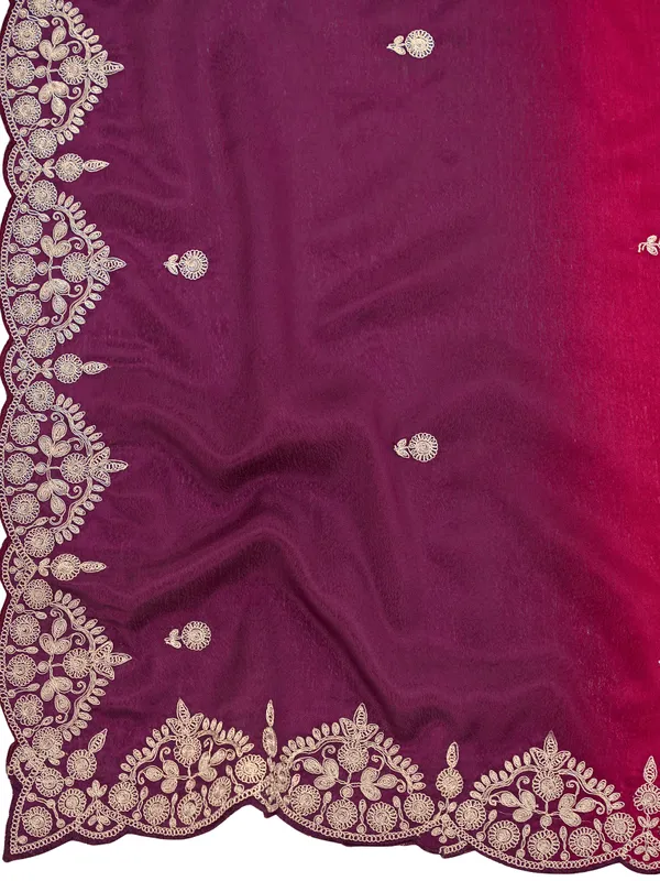 Manohari_Womens_Heavy_Embroidered_Moss_Chiffon_Dual_Tone_Wine_And_Maroon_Color_Padding_Saree_For_Women_|_Ethnic_Wedding_Wear_Saree_With_Blouse_Piece_|_Party_Wear_Dual_Color_Saree