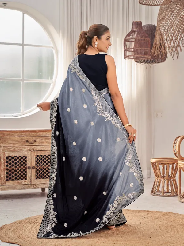 Manohari_Womens_Heavy_Embroidered_Moss_Chiffon_Dual_Tone_Black_And_Grey_Color_Padding_Saree_For_Women_|_Ethnic_Wedding_Wear_Saree_With_Blouse_Piece_|_Party_Wear_Dual_Color_Saree