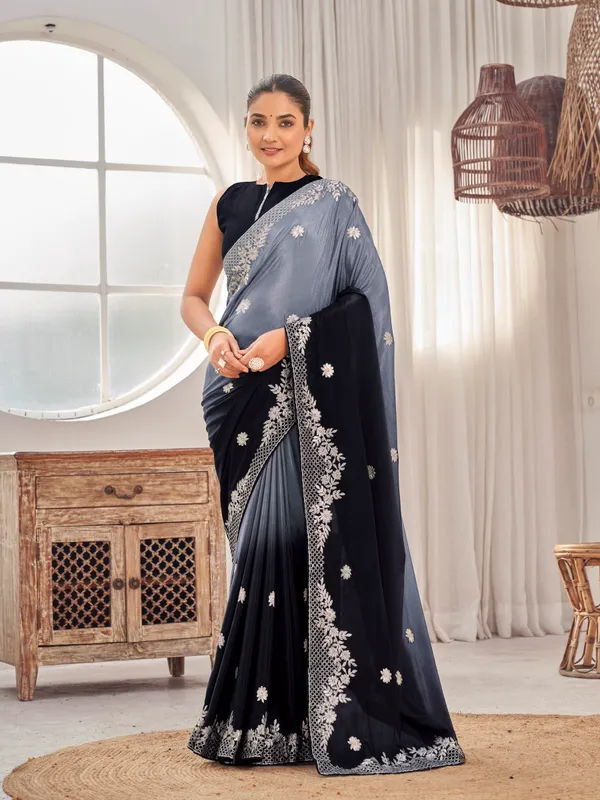 Manohari_Womens_Heavy_Embroidered_Moss_Chiffon_Dual_Tone_Black_And_Grey_Color_Padding_Saree_For_Women_|_Ethnic_Wedding_Wear_Saree_With_Blouse_Piece_|_Party_Wear_Dual_Color_Saree