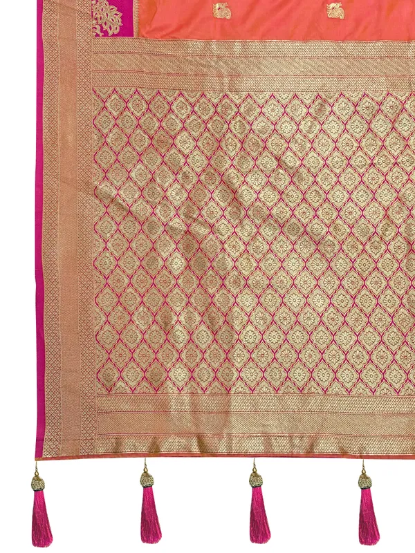 Manohari_Womens_Most_Trendy_Banarasi_Satin_Silk_Woven_Coral_Orange_Animal_Design_Pattern_Pattern_Saree_With_Heavy_Jacquard_Work_Saree_With_Blouse_Piece