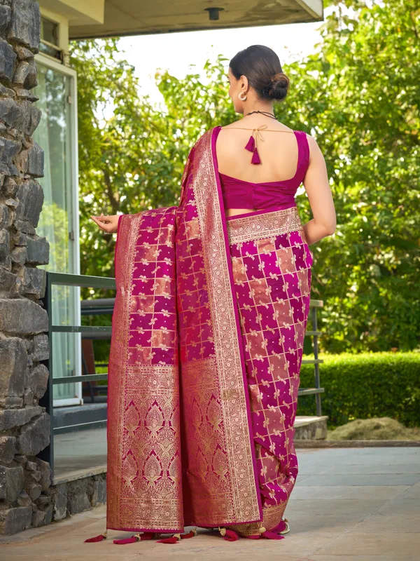 Manohari_Womens_Most_Trendy_Banarasi_Satin_Silk_Woven_Rani_Pink_Saree_With_Heavy_Jacquard_Work_Saree_With_Blouse_Piece