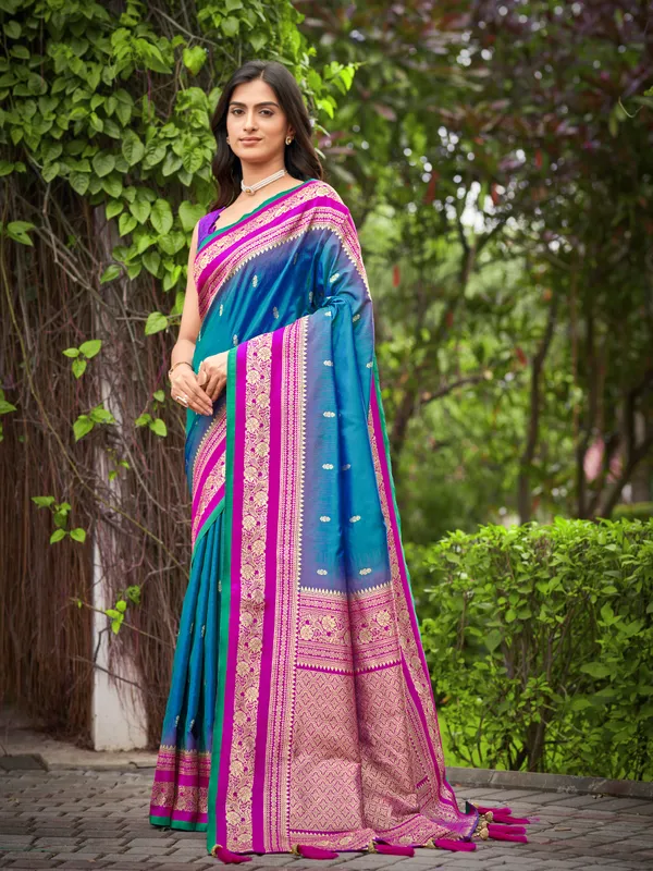 Manohari_Womens_Most_Trendy_Banarasi_Satin_Silk_Woven_Deep_Blue_And_Pink_Saree_With_Heavy_Jacquard_Work_Saree_With_Blouse_Piece