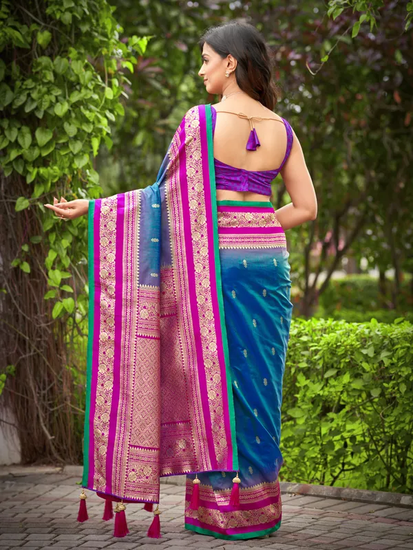 Manohari_Womens_Most_Trendy_Banarasi_Satin_Silk_Woven_Deep_Blue_And_Pink_Saree_With_Heavy_Jacquard_Work_Saree_With_Blouse_Piece
