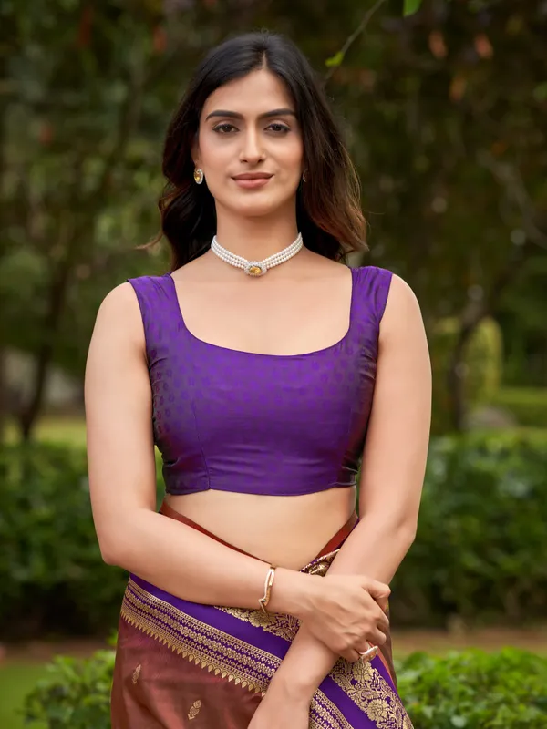 Manohari_Womens_Most_Trendy_Banarasi_Satin_Silk_Woven_Orange_Brown_And_Purple_Saree_With_Heavy_Jacquard_Work_Saree_With_Blouse_Piece
