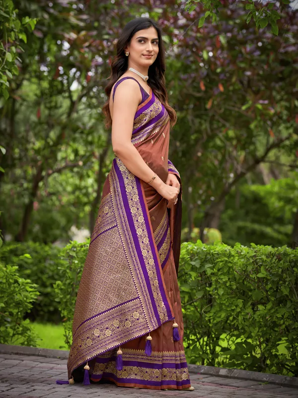 Manohari_Womens_Most_Trendy_Banarasi_Satin_Silk_Woven_Orange_Brown_And_Purple_Saree_With_Heavy_Jacquard_Work_Saree_With_Blouse_Piece