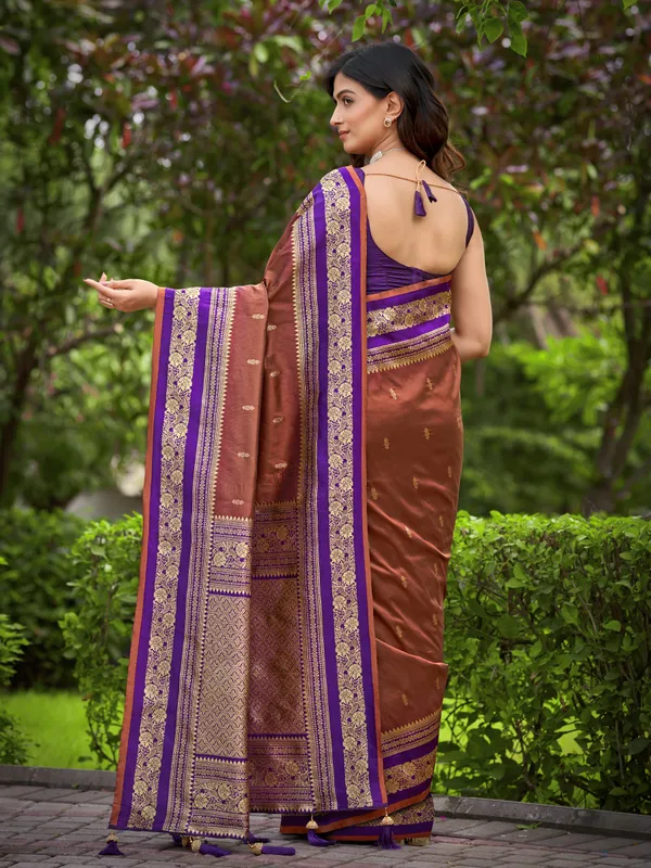 Manohari_Womens_Most_Trendy_Banarasi_Satin_Silk_Woven_Orange_Brown_And_Purple_Saree_With_Heavy_Jacquard_Work_Saree_With_Blouse_Piece