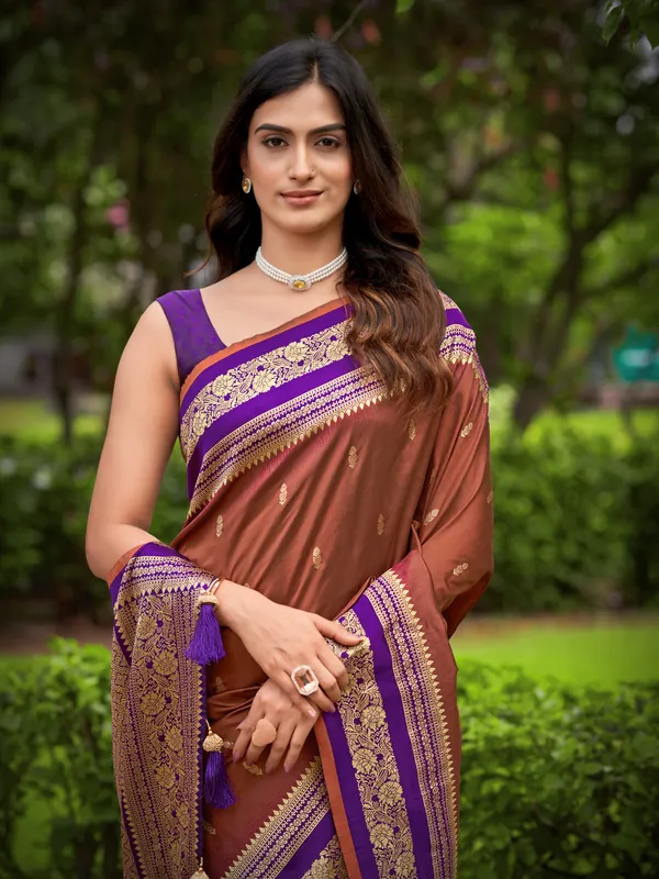 Manohari_Womens_Most_Trendy_Banarasi_Satin_Silk_Woven_Orange_Brown_And_Purple_Saree_With_Heavy_Jacquard_Work_Saree_With_Blouse_Piece