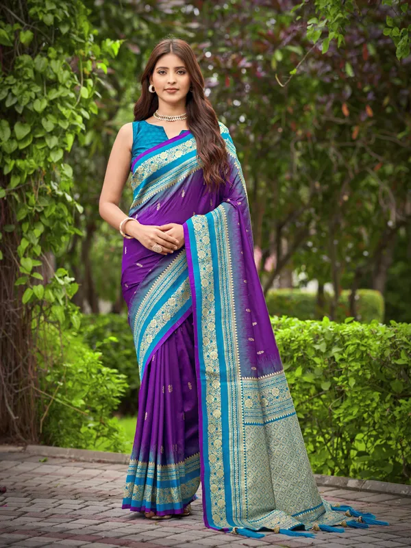 Manohari_Womens_Most_Trendy_Banarasi_Satin_Silk_Woven_Dark_Purple_And_Blue_Saree_With_Heavy_Jacquard_Work_Saree_With_Blouse_Piece