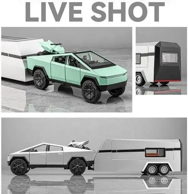1:32_Scale_Tesla_Cyber_Truck_Trailer_Pull_Back_Toy_With_Sound_&_Light_For_Kids_(Green,_Pack_Of:_1)