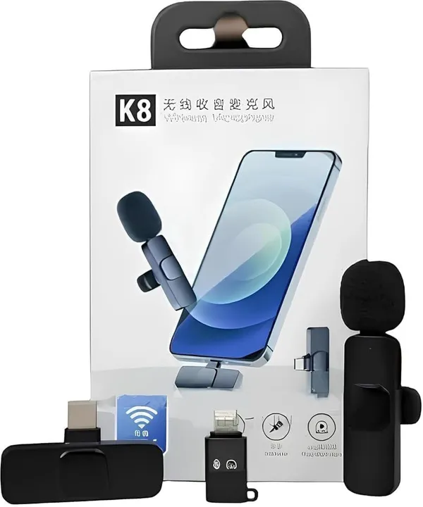 Shofie_K8_Wireless_Microphone_Clip_Mic,_Digital_Mini_Lavalier_Microphones,_Microphone_Microphone_(Black)