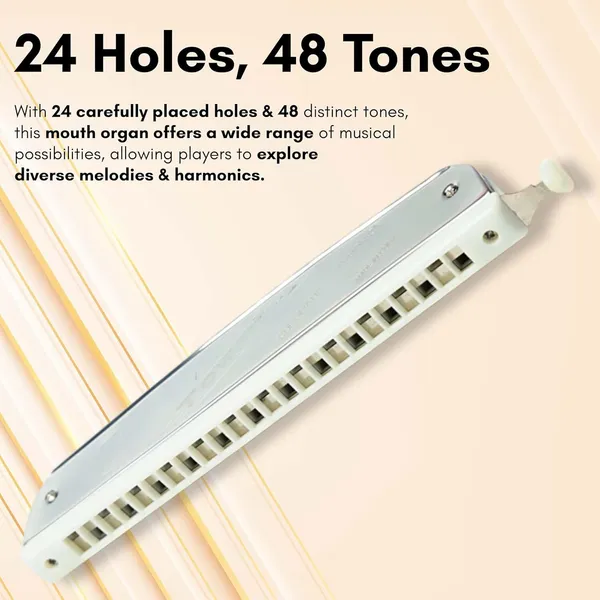 Shofie_Mouth_Organ,10_Holes,20_Tones_With_Case,_For_Beginners,Kids_&_Professionals_(White)