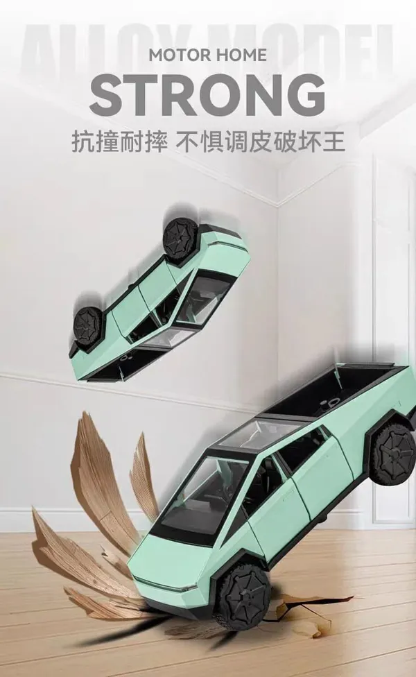 New_Alloy_Diecast_Metal_Tesla_Cyber_Car_1:36_Pullback_Sound&_Light_Car_(Light_Green,_Pack_Of:_1)