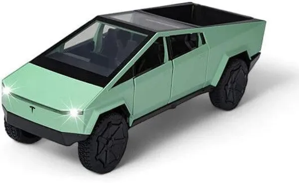 New_Alloy_Diecast_Metal_Tesla_Cyber_Car_1:36_Pullback_Sound&_Light_Car_(Light_Green,_Pack_Of:_1)