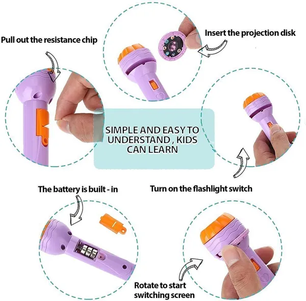Shofie_Mini_3_Slides_24_Pattern_Projector_Flashlight_Torch,_Kids_Projection_Torch_(Multicolor)_Pack_Of_2