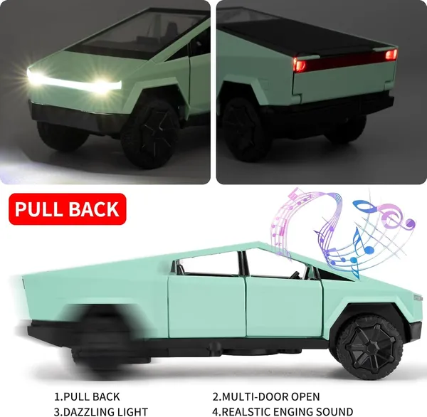 Diecast_Metal_Tesla_Cyber_Truck_Sound_&_Light_Pull_Back_Toys_Pick-Up_Truck_(Green)