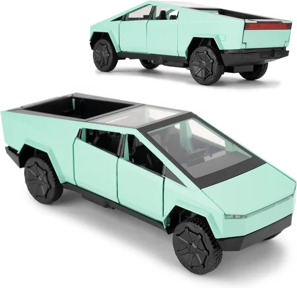 Diecast_Metal_Tesla_Cyber_Truck_Sound_&_Light_Pull_Back_Toys_Pick-Up_Truck_(Green)