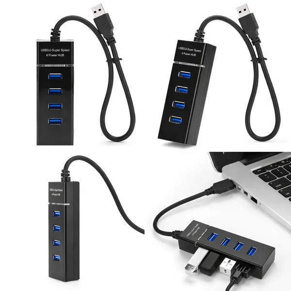 Pack_Of_2_-_Vyar_Extension_4_Ports_Usb_3.0_Hub_High_Speed_Portable_With_Switches_For_Laptop_Notebook_Pc_Mobiles_Tablets_Iphone_Ipads_Computers_Mp3_Players_Black