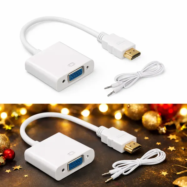 Pack_Of_2_-_Aliens_Hdmi_To_Vga_Adapter_High_Speed_1080P_Hdtv_Converter_Male_To_Female_With_Audio_Cable_For_Computer_Desktop_Laptop_Pc_Monitor_Projector_Hdtv_Other_Devices_With_Hdmi_Pearl_White