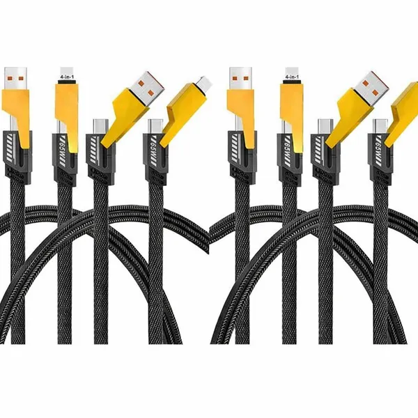 Pack_Of_2_-_4_In_1_Fast_Charging_Data_Cable_65W_Usb_To_Type_C_Micro_Usb_Lightning_Multi_Charging_Cable_Nylon_Braided_Fast_Charger_Cable_For_Mobile_Tablet_Laptop