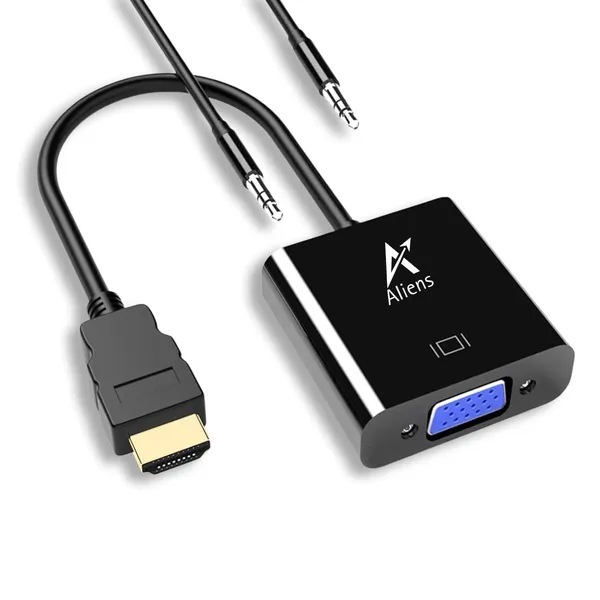 Pack_Of_2_-_Hdmi_To_Vga_Adapter_High_Speed_1080P_Hdtv_Converter_Male_To_Female_With_Audio_Cable_For_Computer_Desktop_Laptop_Pc_Monitor_Projector_Hdtv_Other_Devices_With_Hdmi_Connection_Black