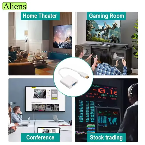 Pack_Of_2_-_Aliens_Hdmi_To_Vga_Adapter_High_Speed_1080P_Hdtv_Converter_Male_To_Female_With_Audio_Cable_For_Computer_Desktop_Laptop_Pc_Monitor_Projector_Hdtv_Other_Devices_With_Hdmi_Pearl_White