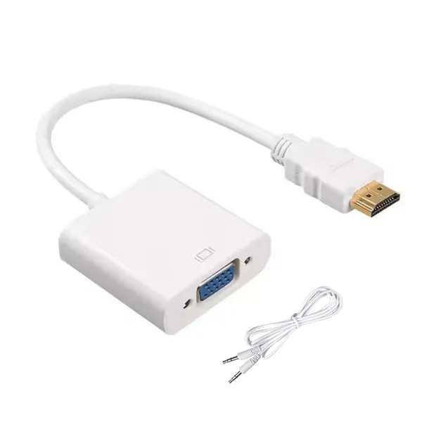 Pack_Of_2_-_Aliens_Hdmi_To_Vga_Adapter_High_Speed_1080P_Hdtv_Converter_Male_To_Female_With_Audio_Cable_For_Computer_Desktop_Laptop_Pc_Monitor_Projector_Hdtv_Other_Devices_With_Hdmi_Pearl_White