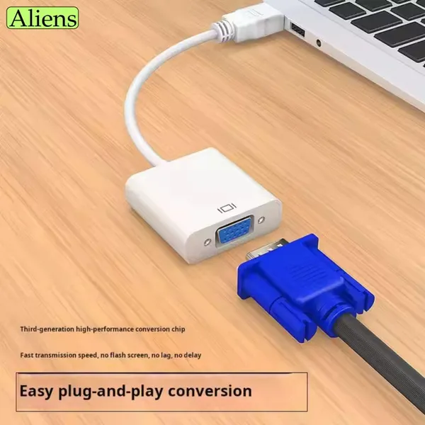 Pack_Of_2_-_Aliens_Hdmi_To_Vga_Adapter_High_Speed_1080P_Hdtv_Converter_Male_To_Female_With_Audio_Cable_For_Computer_Desktop_Laptop_Pc_Monitor_Projector_Hdtv_Other_Devices_With_Hdmi_Pearl_White