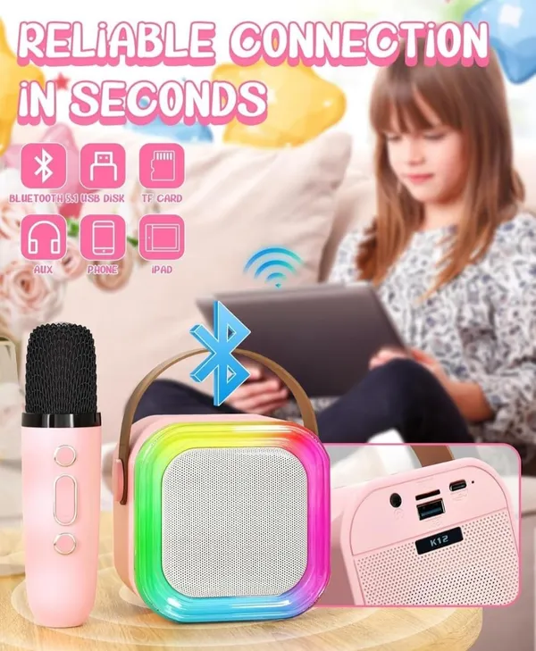 Portable_Karaoke_Machine_With_Wireless_Microphone_Rgb_Led_Lights_Bluetooth_Speaker_Cream