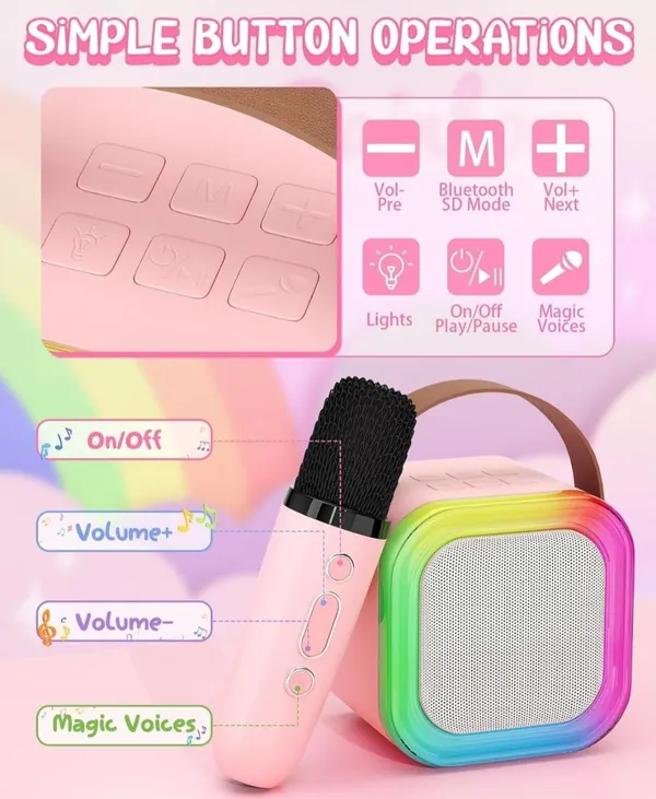 Portable_Karaoke_Machine_With_Wireless_Microphone_Rgb_Led_Lights_Bluetooth_Speaker_Cream