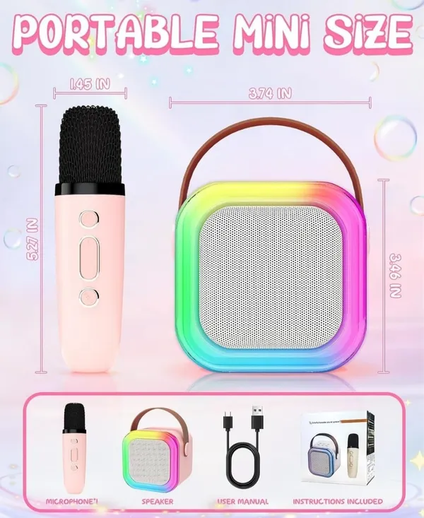 Portable_Karaoke_Machine_With_Wireless_Microphone_Rgb_Led_Lights_Bluetooth_Speaker_Cream