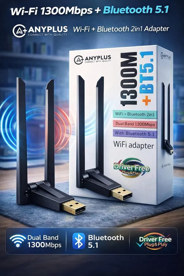2_In_1_Wireless_Usb_Adapter_1300Mbps_Dual_Band_Wifi_Bluetooth_5_1_Dongle_With_Antenna_High_Speed_5G_Wifi_Receiver_For_Pc_Laptop_Desktop_Driver_Free_Plug_Play_1_Year_Warranty