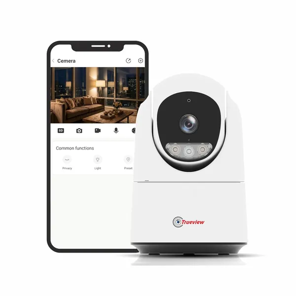 Trueview_3Mp_Wifi_Atc_Robot_Camera_Biser_(Stqc_Certified)_Wifi_Cctv_Camera_All_Time_Color_Night_Vision_Pan_Tilt_Smart_Tracking_2Way_Audio_Memory_Card_And_Cloud_Alexa_T18296S