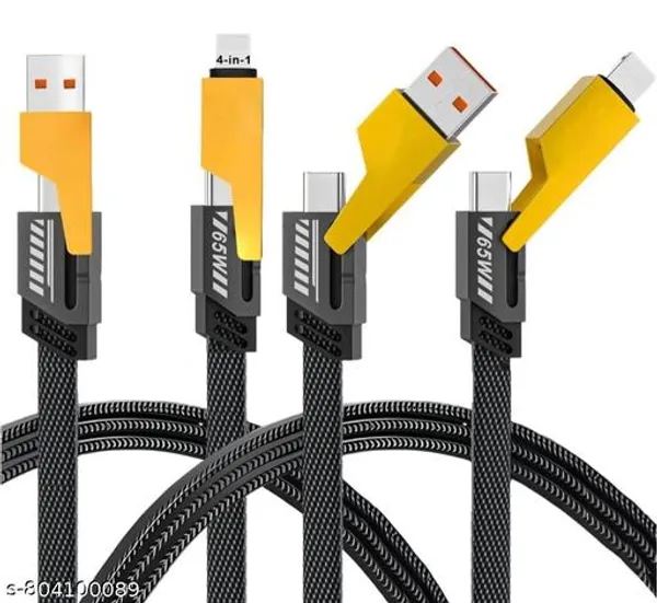 Pack_Of_2_-_4_In_1_Fast_Charging_Data_Cable_65W_Usb_To_Type_C_Micro_Usb_Lightning_Multi_Charging_Cable_Nylon_Braided_Fast_Charger_Cable_For_Mobile_Tablet_Laptop