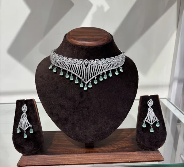 American_Diamond_Necklace_Set_With_Mint_Green_Stones