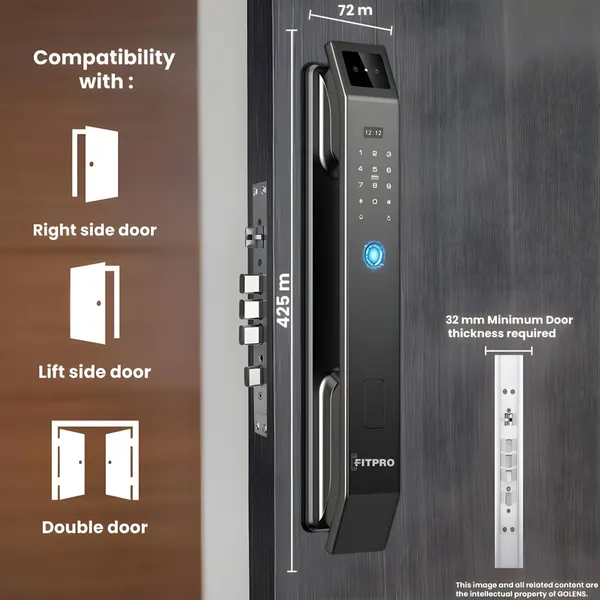 Fitpro_Dz-01_vision_gaurd_Smart_Door_Lock_(Black)